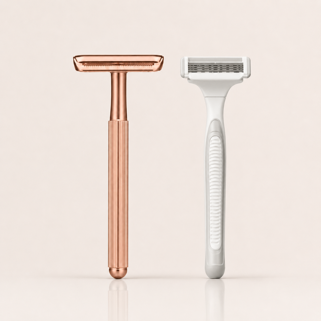 Swanne Razor V2 rose gold reusable safety razor for legs, underarms and body