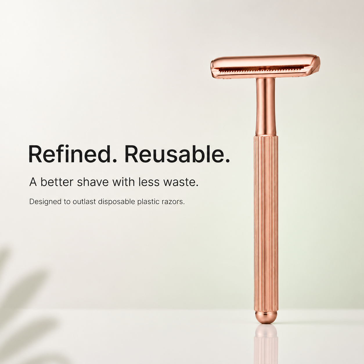 Swanne Razor V2 refillable rose gold safety razor by Swanne London
